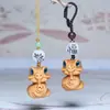 Colgante Llavero Animal del Zodíaco Tallado en Madera de Tuya Puesto Escénico Turístico Mercado Nocturno Juego Cultural Souvenir Decoración