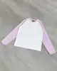 Estilo Europeo y Americano Transfronterizo Moda Y2K Estampado de Letras Clásico Unisex Holgado Bloques de Color Personalizado Simple Camiseta de Manga Larga Venta al por Mayor