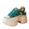 Venta Caliente Transfronteriza Cuña Suela Gruesa Deportes al Aire Libre Zapatos de Papá Moda de Celebridades de Internet Europeas y Americanas Tacones Altos Sexy Moda Zapatos de Plataforma