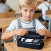 Bolsa de papelería transfronteriza nueva para hombres y mujeres, bolsa para lápices de doble capa con doble cremallera, bolsa para lápices portátil simple de gran capacidad con cremallera para estudiantes de primaria y secundaria