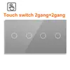 Interruptor Táctil Tipo 157 Estándar Europeo Panel de Vidrio Templado Caja Redonda Pequeña Instalación Enchufe de Pared Empotrado