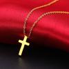 Suministro Exclusivo Transfronterizo de Collares Cruzados, Collares Cortos de Acero de Titanio en Oro de 18 Quilates, Colgantes Unisex, Joyería al por Mayor, Modernos para el Viaje Diario
