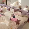 Juego de Cuatro Piezas de Algodón Puro Clase A Modelo Nuevo 2026 Ropa de Cama Sábana de Algodón Puro Funda Nórdica Sábana Ajustable Juego de Tres Piezas para Dormitorio Estudiantil 3