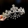 Tiara de Flor de Diamante Folha Coroa de Aniversário de Princesa Atmosfera Coroa de Cabeça Luxo Leve Moda Alto Senso Joias Atacado Mulheres
