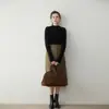 Suéter de Cachemira a Rayas de Cuello Medio Alto para Mujer, Otoño e Invierno, Ajustado, Capa Base, Agradable al Tacto, Cómodo, Tejido Ajustado, Tejido