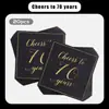 Servilletas de Papel Temáticas de Cumpleaños en Negro Oro y Oro Rosa, Temáticas por Edad, para Jubilación, Nacimiento de Bebé, Compromiso, Servilletas de Fiesta con Gradiente de Colores