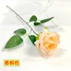 Flor artificial de rosa de haste única para decoração de casamento e casa, cenário de cascata de rosas vermelhas para o Dia dos Namorados, flor artificial de tecido de seda