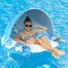 En stock nuevo flotador inflable fila flotante protector solar para el agua asiento en forma de U con dosel sofá de agua tumbona inflable venta al por mayor