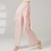 Pantalones Anchos Fluidos de Danza Clásica Ropa de Baile Danza Moderna Sueltos con Lazo Pantalones de Baile Ropa Moldeadora para Práctica para Mujeres