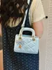 Bolso Cuadrado Pequeño con Puntada de Diamante para Mujer, Bolso de Mano de Lujo Ligero, Mini Bolso Versátil de Hombro y Cruzado Estilo Lady Dior, Bolso de Diseño de Nicho
