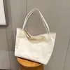 Bolsa de Lona Feminina 2025 Novo Estilo Moda Estilo Coreano Bolsa Feminina Ombro Único Grande Capacidade Moda Simples Bolsa de Compras Bolsa Tote
