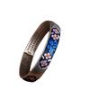 Pulsera Cloisonné Fuzi Corazón Abierto sutra Nuevo Estilo Azul Quemado Vintage Pulsera de Esmalte Regalo de Cumpleaños para Madre