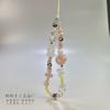 Woo Woo corrente original para celular cor rosa macaron Corrente de pulso artesanal DIY Rosa Cristal Lanyard curto Ornamento de celebridade online