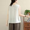 En stock Chal Chino para Mujer Verano Nuevo Bordado Pesado Sentido del Diseño Ligero Guofeng Top