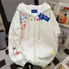 Sudadera con Capucha de Diseño de Nicho para Mujer 2025 Otoño e Invierno Nueva Holgada de Terciopelo Engrosada Chaqueta Cardigan con Cremallera para Pareja