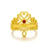 Nuevo Anillo Abierto de Corona de Latón Chapado en Oro Vietnamita, Exudando un Sentido de Nobleza, Venta al por Mayor de Fabricantes de Comercio Electrónico en Transmisión en Vivo