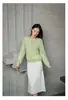 Suéter 5% seda de morera, 5% cachemira, 90% lana de oveja, cárdigan de cuello redondo, elegante y suave, venta directa del fabricante de Puyuan, cachemira cepillada