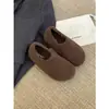 Sapatos Birkenstock peludos de sola grossa para mulheres, novo estilo outono e inverno 2026, com aumento de altura, forrados com pelúcia, botas de neve tipo slip-on, atacado