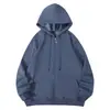 Sudadera con capucha y cremallera de forro polar de 420 g para otoño e invierno, súper suave, transpirable, corte holgado, manga larga, unisex