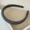 Pinza para el Pelo de Esponja Vintage con Tela Fina, Diadema Estilo Coreano, Diadema de Cuadros para Principios de Otoño, Diseño Único que Hace que el Rostro se Vea Más Pequeño