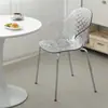 Silla de Comedor Nórdica para Restaurante en Casa, Silla de Diseñador Minimalista Acrílica de Moda con Respaldo, Sillón Transparente con Diseño de Cristal