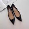 Sapatos Femininos de Bico Fino Estilo Francês Sexy Salto 5cm Boca Rasa Versátil Elegante Costura Exposta Camada Única Sapatos Femininos Moda para o Trabalho