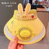 Chapéu de Sol com Ventilador Recarregável de Verão para Meninos e Meninas Anti-UV Top Aberto Desenho Animado