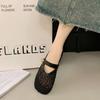 Flats Retro Nicho Versátiles Transpirables Chanclas 2025 Nuevo Primavera y Verano Tejidas Sandalias de Dedo Zapatos de Mujer