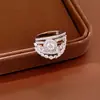 Anel Multicamadas Banhado a Ouro Real 18K com Zircônias Incrustadas, Anel de Nicho High-End com Luxo Leve Exquisito e Personalidade Única
