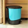 Lixeira criativa de moda para casa com pedal para pé, cozinha, banheiro, lixeira com tampa, tamanho 8,5/5,5L