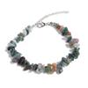 Pulseira de Pedras Naturais e Cristais para Mulheres, com Pedras Irregulares, Fecho Lagosta em Liga de Metal, Pulseira de Cristal