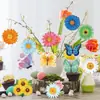 36 Decorações de Madeira Margarida Primavera e Verão Girassol Decorações de Madeira Penduradas para Decorações de Árvore Pequena