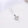 Beixi Joyería de Plata Plata de Ley S925 Corazón de Ángel Diamante Brillante Collar Dinámico para Mujer, Estilo de Oficina Moderno con un Toque de Lujo, Cadena de Caja