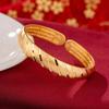 Pulsera Personalizada de Lluvia de Meteoros Escarchada, Pulsera Abierta de Estilo Chino con Escritura Antigua, Pulsera de Cielo Estrellado con Dragón y Fénix de Imitación Oro