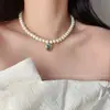 Moderna Versátil Collar de Metal Corazón Perla 2026 Nuevo de Moda Nicho Diseño para Mujer Cadena Clavícula Cadena Cuello Estilo Francés