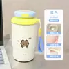 Taza isotérmica de doble boca con estampado de gatito y pez, suave y linda, transfronteriza, con cordón, adecuada para estudiantes, para ir al trabajo y para el coche, portátil y fácil de llevar