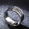 Anillo negro con patrón de triángulo de 8 mm, anillo de acero inoxidable 316, fabricantes de venta caliente en Amazon, entrega en una sola pieza