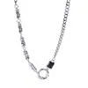 Versión Coreana Ins Tendencia Fresco Mosaico Negro Corazón Celebridad de Internet Colección de Collares Diseño de Nicho Cadena de Sudadera Personalizada Gargantilla
