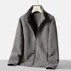 Chaqueta Exterior para Hombre Transfronteriza Engrosada con Felpa, Cortavientos, Cálida, Cuello Alto, Color Sólido, Forro Polar Casual