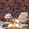 Pegatinas Retro Bohemias Autoadhesivas Impermeables y a Prueba de Moho Pegatinas de Pared Decoración de Renovación de Paredes de Dormitorio Papel Tapiz Ecológico