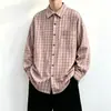 Camisa de moda de otoño, elegante y fresca, azul, nueva prenda exterior de corte holgado, camisa de cuadros, camisa casual de manga larga para hombre, 2026