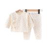 Macacão para Recém-Nascido Roupas de Outono para Bebê Recém-Nascido e Conjunto de Calça Comprida Tipo Algodão Puro Abertura com Velcro Conjunto de Duas Peças para Bebê