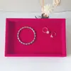 Bandeja Pequeña de Terciopelo para Anillos Bandeja para Pendientes Bandeja Vacía Soporte de Exhibición para Joyería Caja de Almacenamiento para Joyería Bandeja Venta al por Mayor