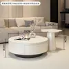 Mesa de centro redonda minimalista de pizarra para sala de estar, adecuada para apartamentos pequeños, moderna simple, lujo ligero, sensación de alta gama, nuevo modelo 2006