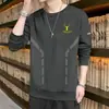 Camiseta de Manga Larga para Hombre Destacada, Estampado de Marca de Moda, Top Otoño/Invierno, Sudadera, Camiseta Interior Juvenil, Camiseta Base