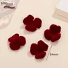 Moda coreana popular flor de terciopelo tridimensional color vino tinto pendiente colgante de terciopelo negro con temperamento retro material
