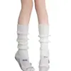 Calcetines de Punto Blanco Japoneses Apilados para Mujer JK Color Sólido Cubre Piernas Primavera y Otoño Calcetines Suaves para Piernas de Chica Cubre Piernas Subcultura
