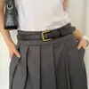 Cinto Versátil Simples Moda Retro Preto Estilo Neutro College Decoração de Cinto de Alta Qualidade com Fivela Dourada para Saia