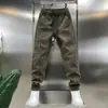 Pantalones de otoño e invierno para hombre de talla grande, pantalones rectos de pana estilo coreano, pantalones casuales gruesos de corte cropped, pantalones para hombre hasta la pantorrilla