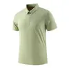 Camisa Polo de Seda de Gelo de Alta Qualidade para Homens, Camiseta de Secagem Rápida para Negócios, Estilo Unissex com Gola de Lapela, Top Sem Costura e com Caimento Relaxado